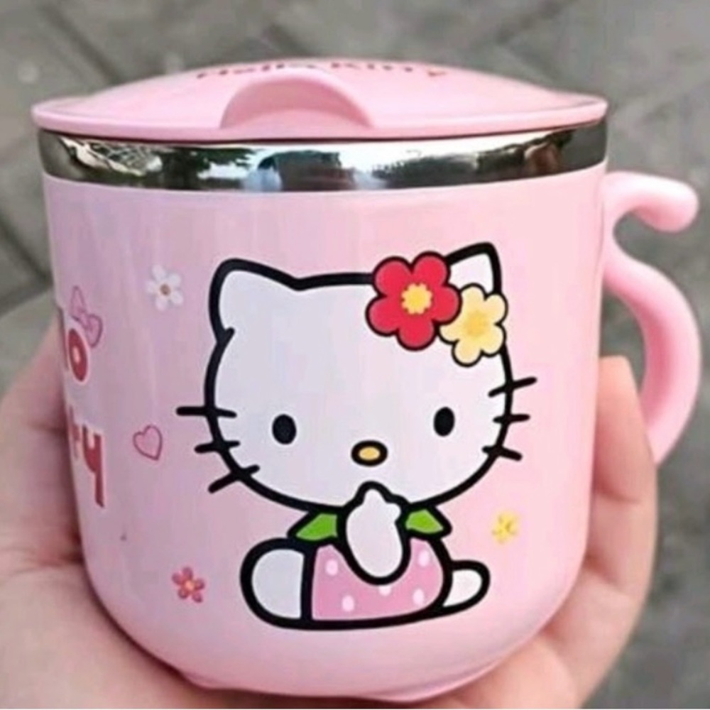 Hello Kitty Pink Mug with Lid